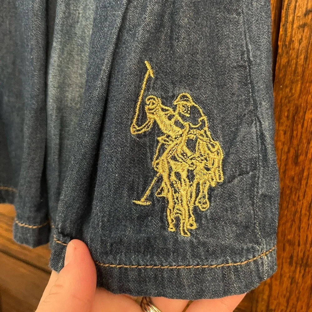 Vintage US Polo Assn. Sleeveless Denim Pleated Dress, 3T